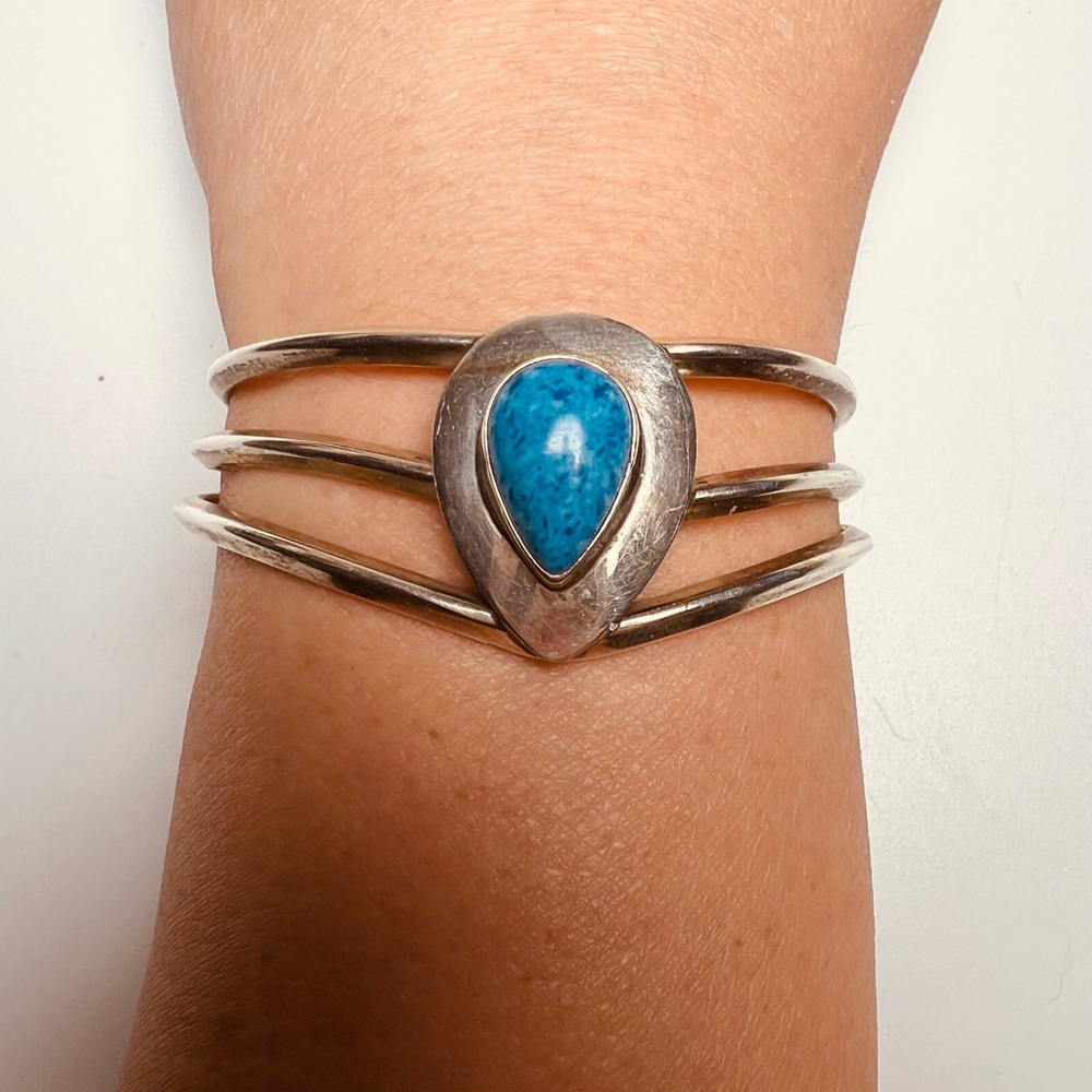 Denim Lapis Lazuli Sterling Silver 925 Bracelet